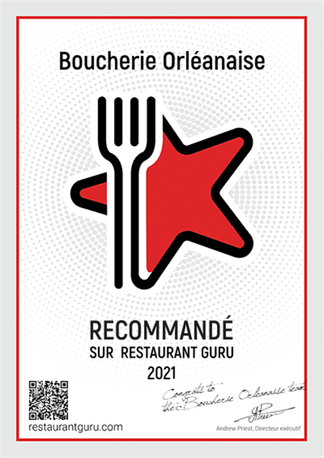 La boucherie Orléanaise recommandée par Restaurant Guru !